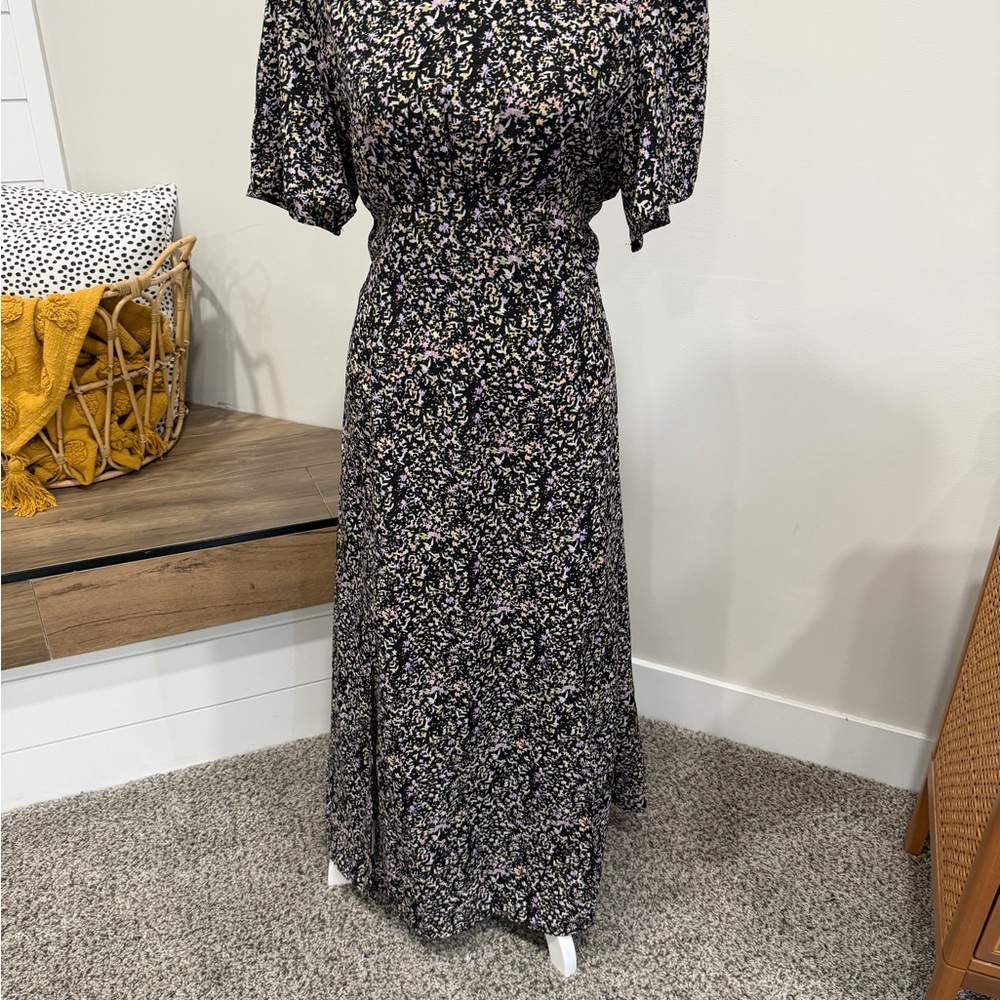 Missguided Black Floral Maxi Dress